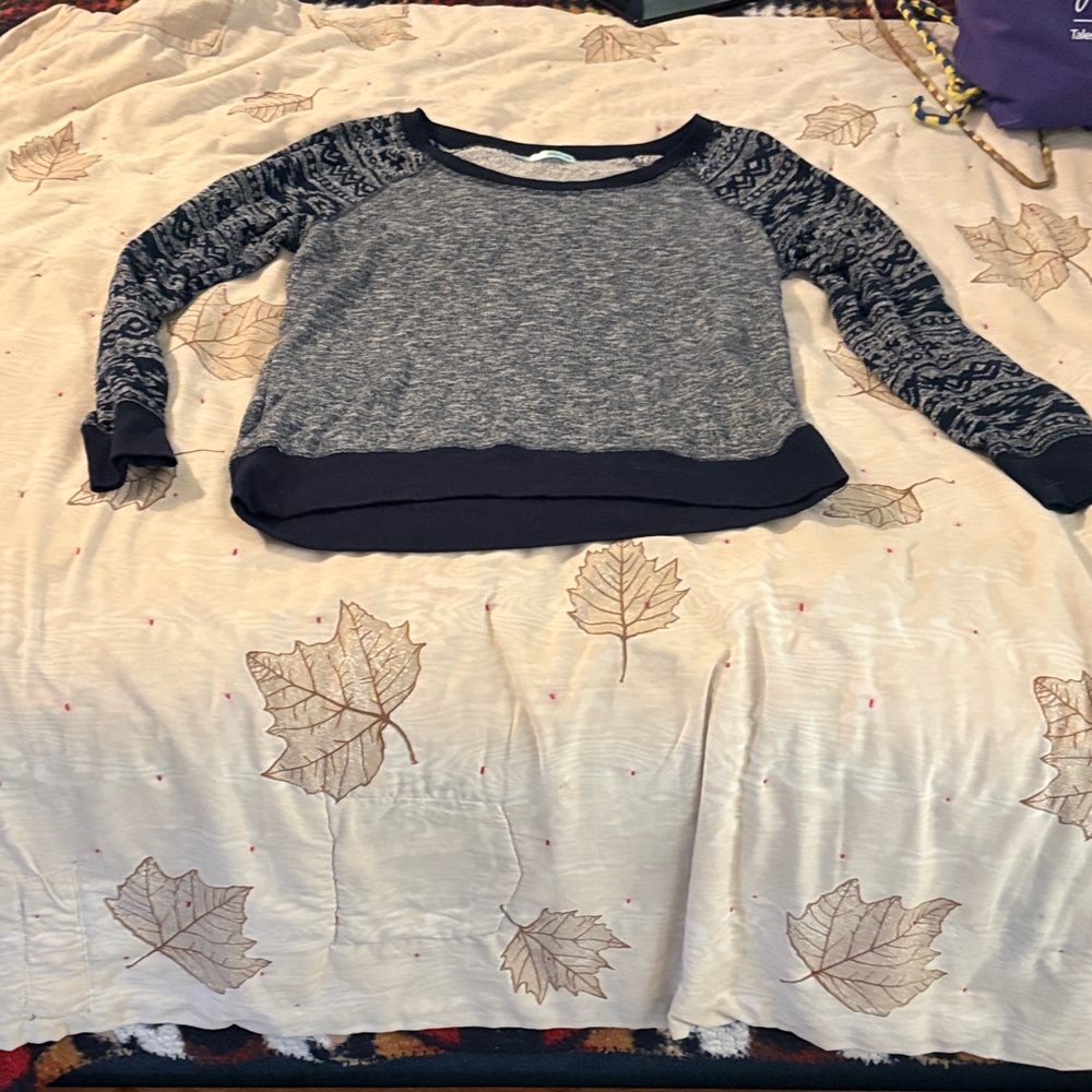 Maurices Blue and Gray Patterned Sweater